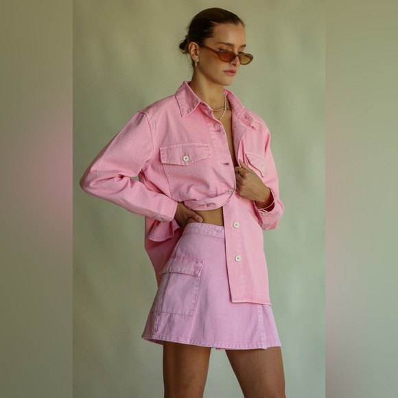 Araminta James Merci Denim Skirt Acid-Washed Peony NWT - Picture 4 of 8